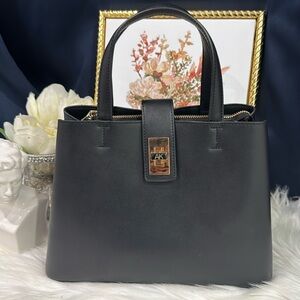 🖤ANNE KLEIN Medium Satchel bag With Enamel Turn Lock